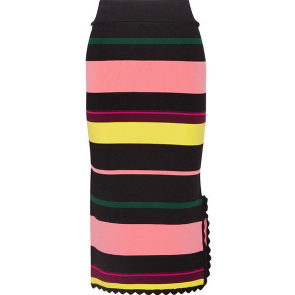 Apiece Apart Las Palmas Striped Stretch Knit Midi Skirt Size Medium - Picture 1 of 13